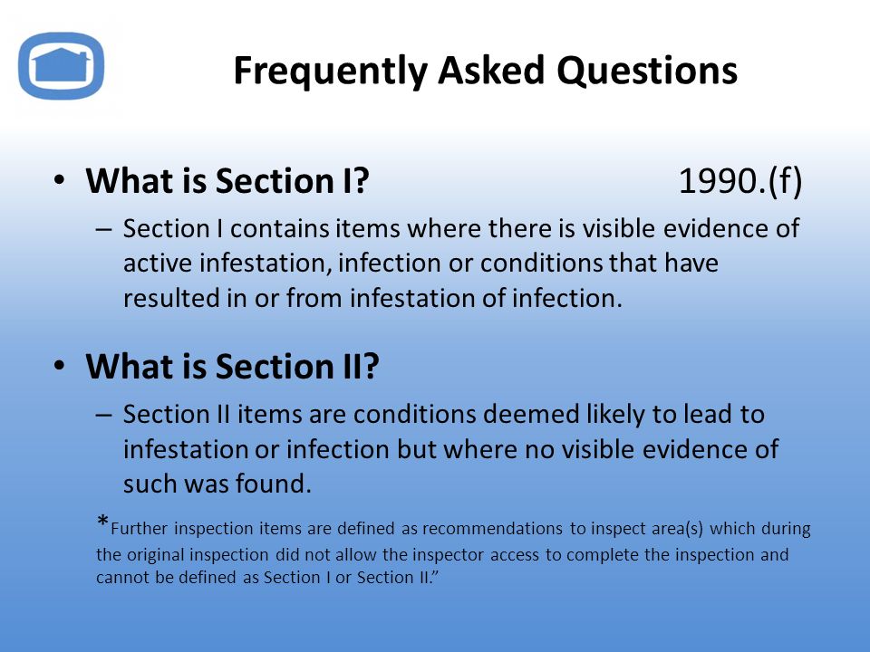 Frequently Asked Questions What is Section I.