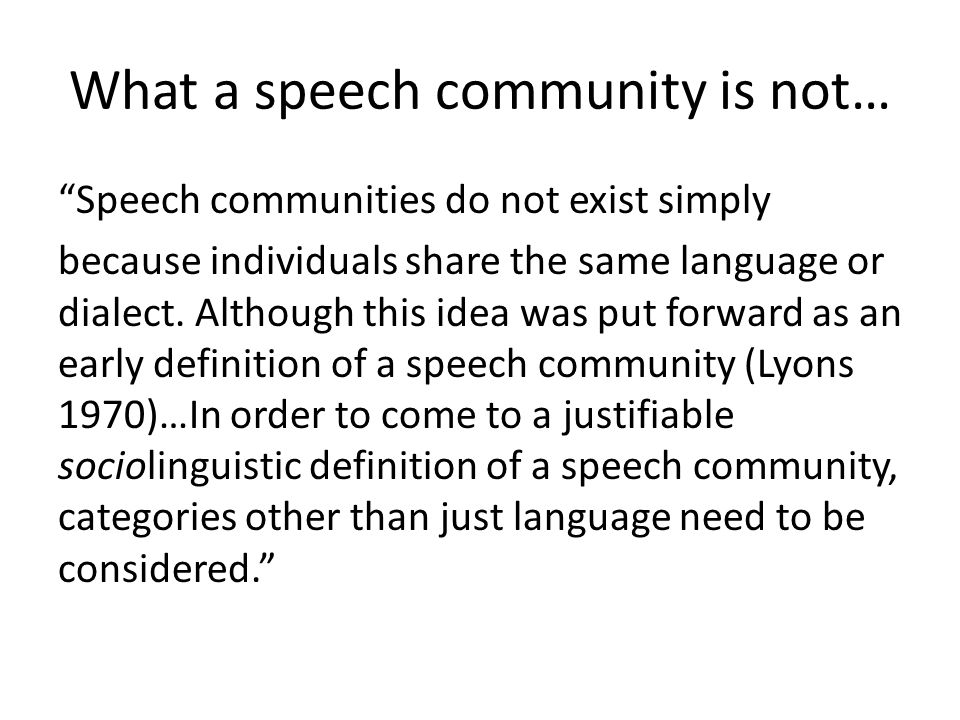 speech community examples