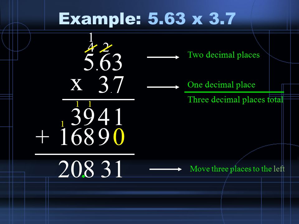 Example: 5.63 x