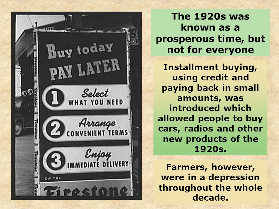 buying on credit 1920s