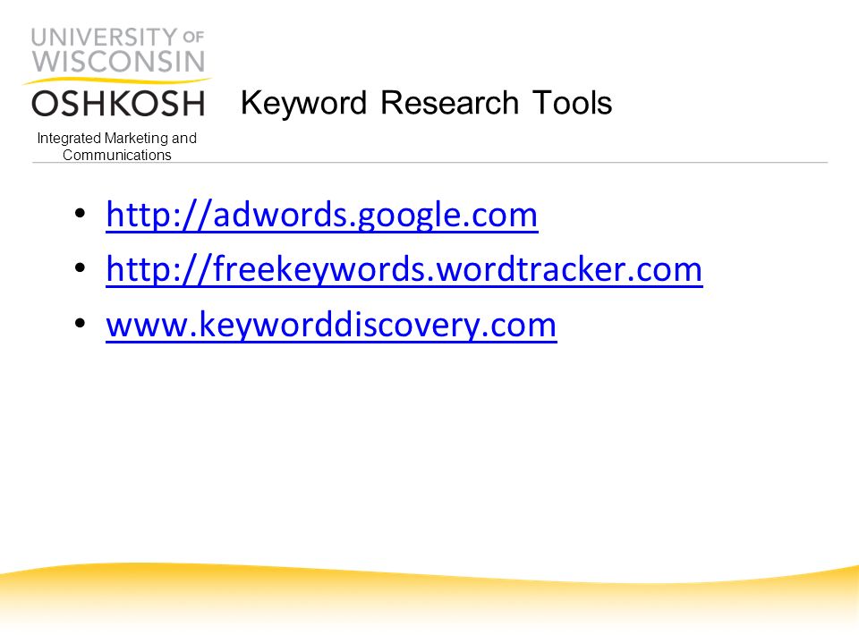 Integrated Marketing and Communications Keyword Research Tools