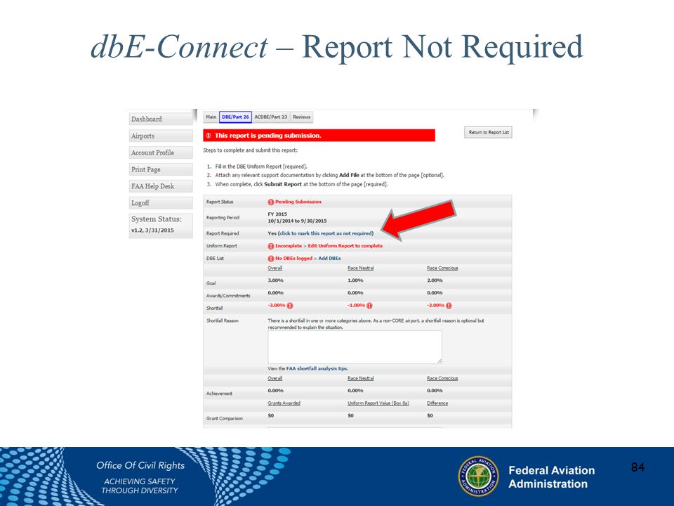 dbE-Connect – Report Not Required 84