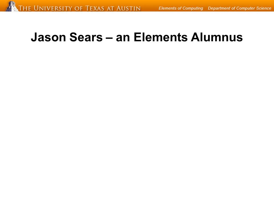Jason Sears – an Elements Alumnus