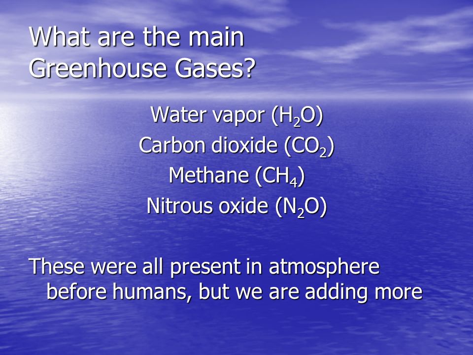 What are the main Greenhouse Gases.