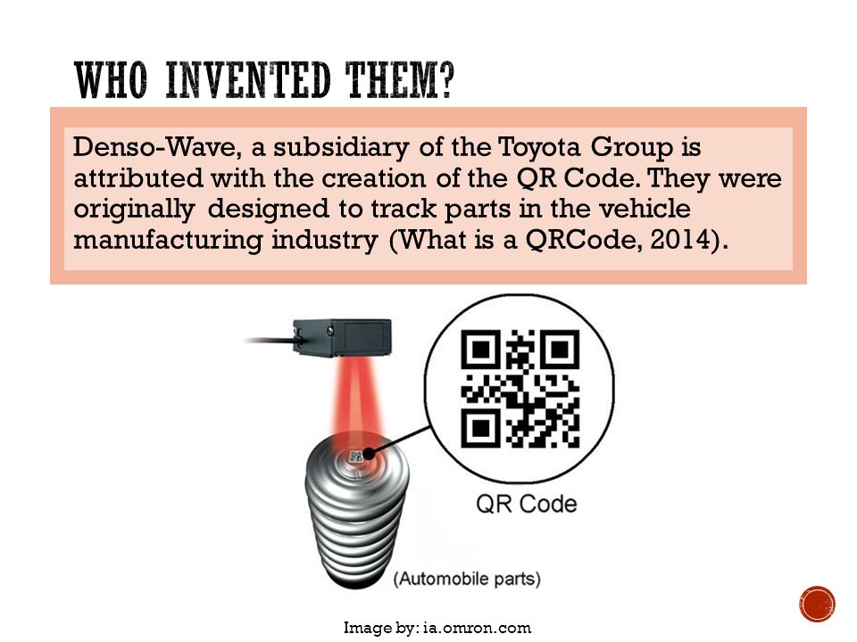 Denso-Wave, a subsidiary of the Toyota Group is attributed with the creation of the QR Code.