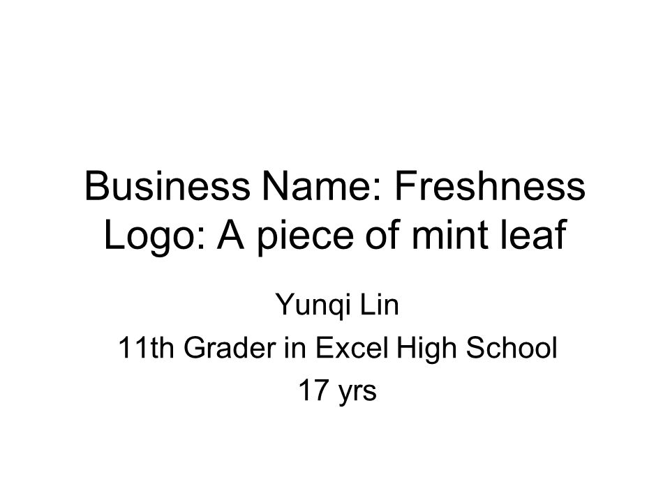 business name freshness logo a piece of mint leaf yunqi lin 11th