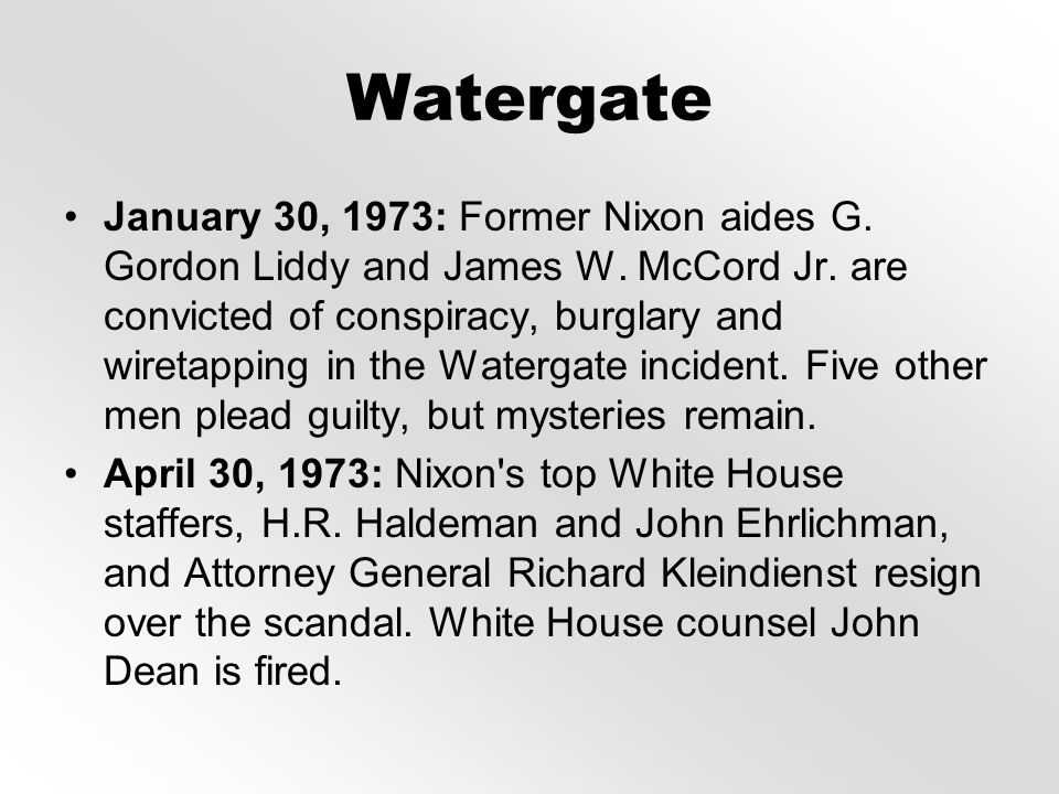 The Fall of Richard Nixon. Watergate November 1968: Richard ...