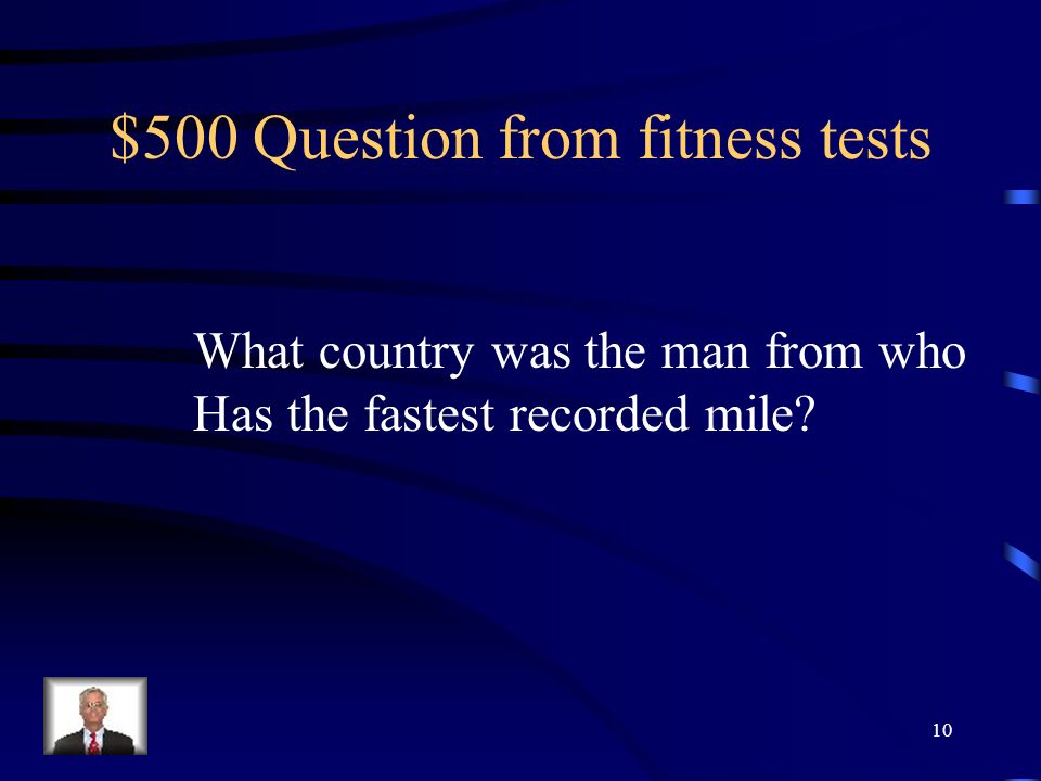 $400 Answer from fitness tests What is between 9 to 11 minutes 9