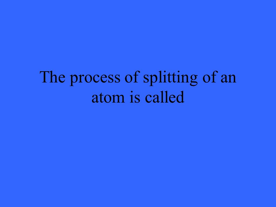 The process of splitting of an atom is called