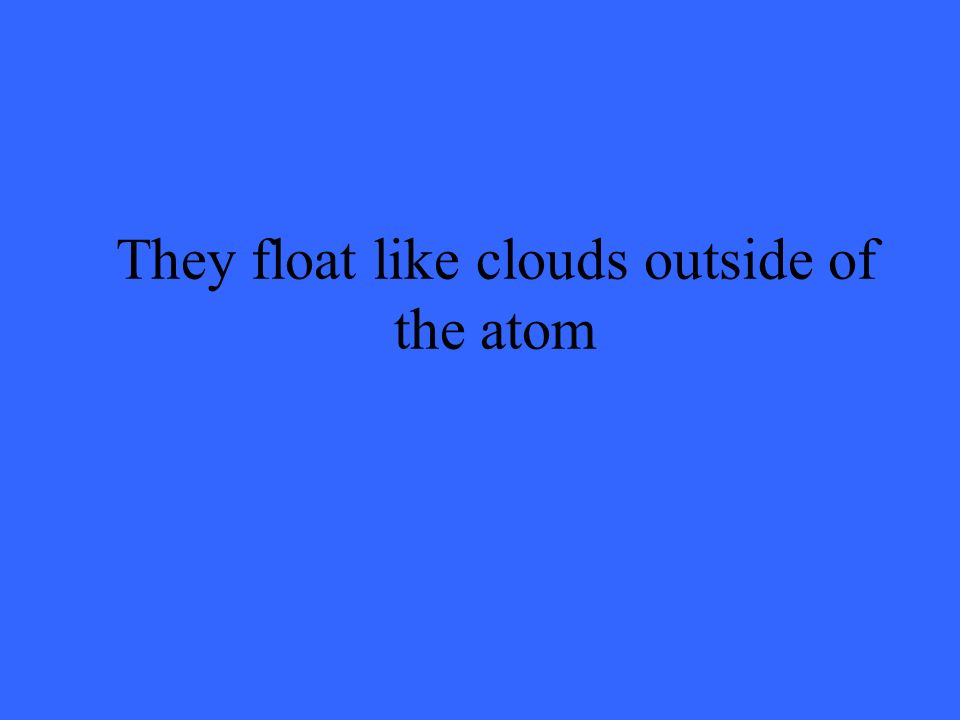 They float like clouds outside of the atom