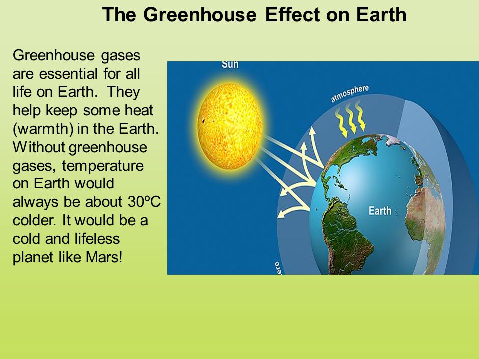 The Greenhouse Effect on Earth Greenhouse gases are essential for all life on Earth.