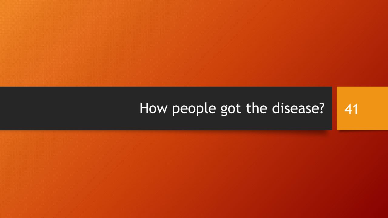 How people got the disease 41