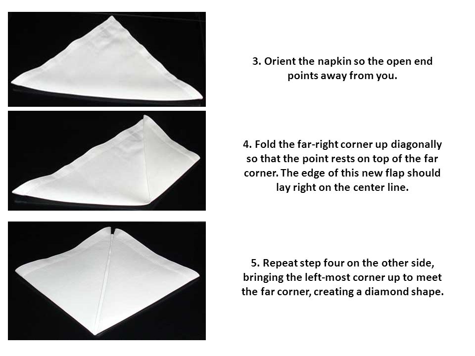 How to Fold a Dinner Napkin ~ The Pyramid Fold