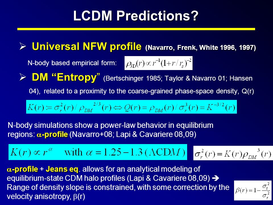 LCDM Predictions.