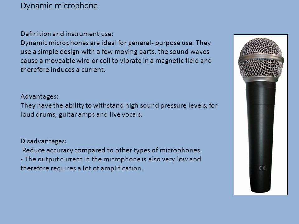Operate a digital audio workstation (1.1) Condenser microphone Definition  and instrument use: The use of this microphone is for singing and  instrument. - ppt download