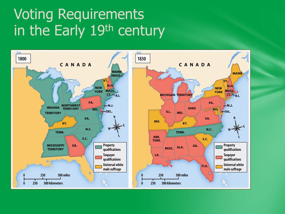 Voting Requirements in the Early 19 th century