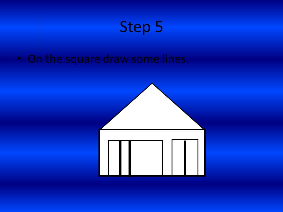 Step 5 On the square draw some lines.