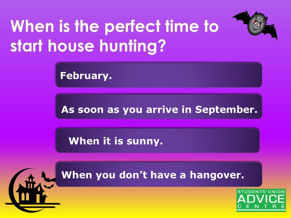 When is the perfect time to start house hunting. February.