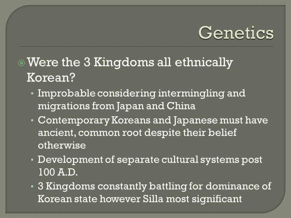  Were the 3 Kingdoms all ethnically Korean.