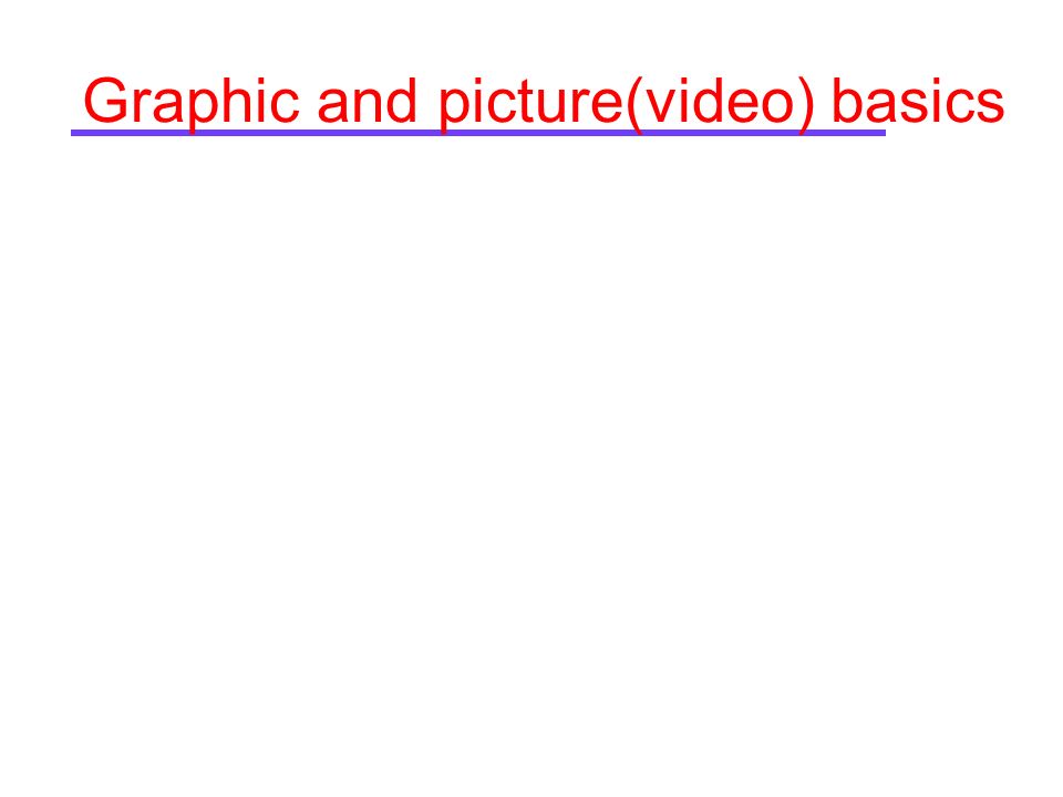 Graphic and picture(video) basics