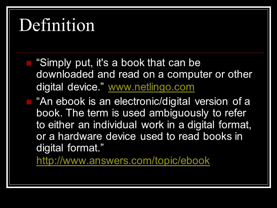 Definition of e-book