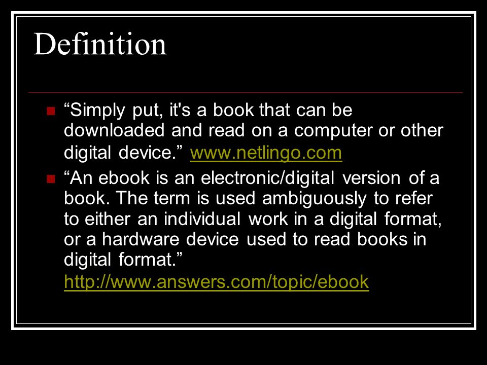 What is a digital version of a book