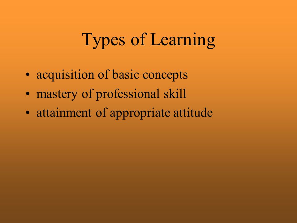 Chapter 4 Respect Yourself As A Student. Types Of Learning Acquisition 