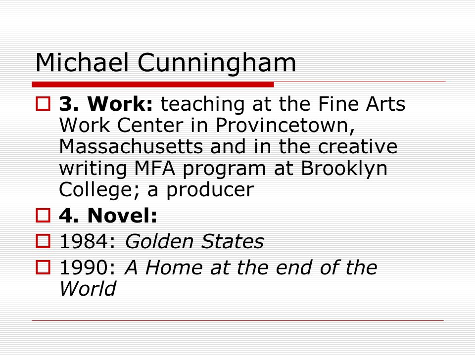 cunningham michael the hours