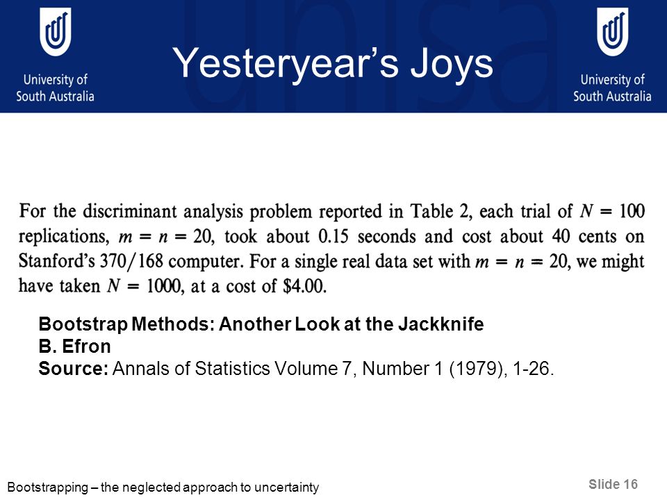 Bootstrapping – The Neglected Approach To Uncertainty European Real ...