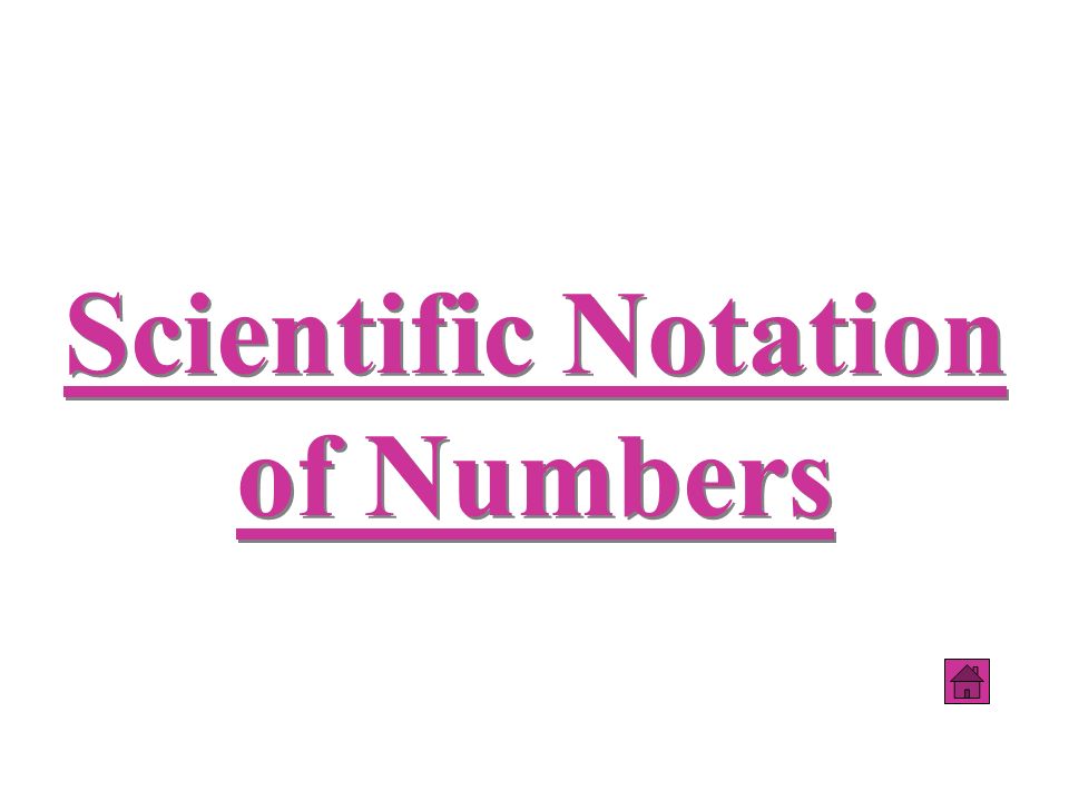 Scientific Notation of Numbers