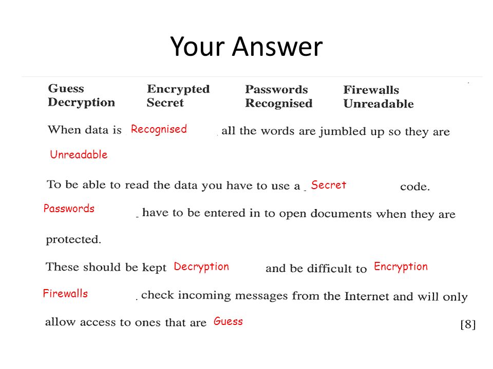 Jan 11 Encryption and Hacking. Your Answer Encryption is used to keep ...