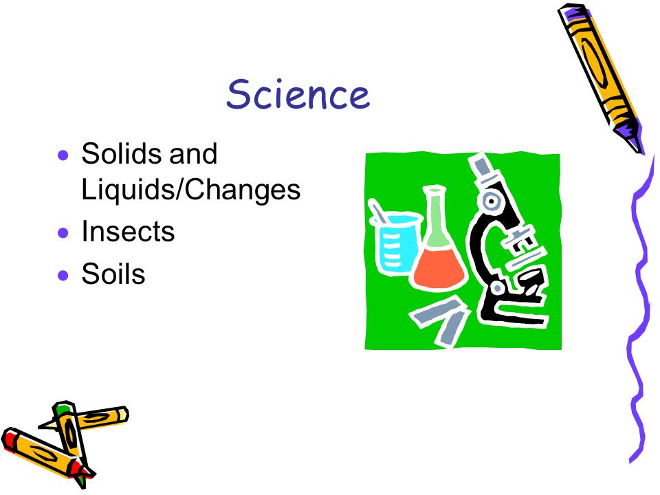 Science  Solids and Liquids/Changes  Insects  Soils
