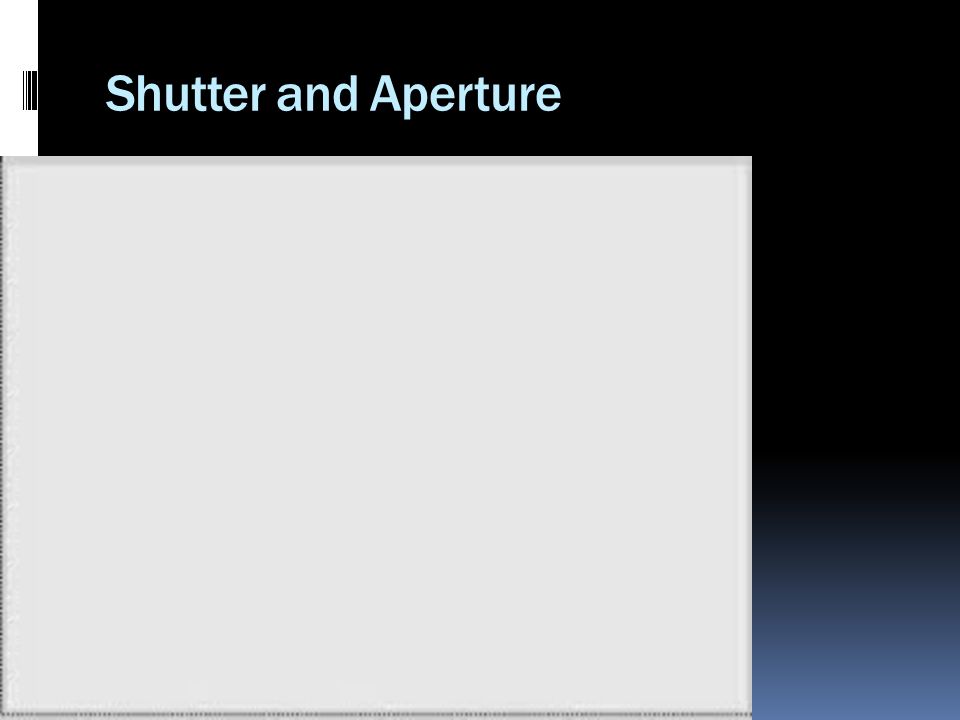 Shutter and Aperture