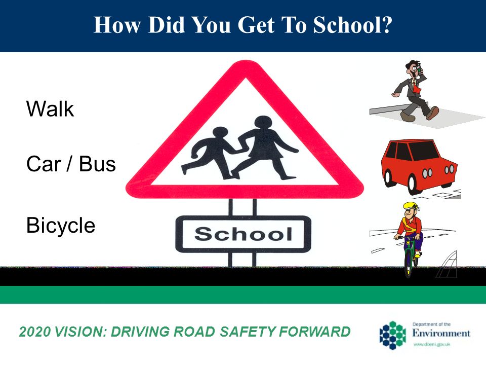 How Did You Get To School Walk Car / Bus Bicycle 2020 VISION: DRIVING ROAD SAFETY FORWARD