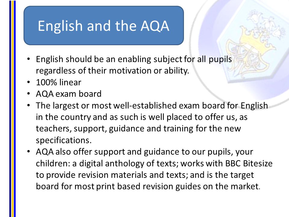 English should be an enabling subject for all pupils regardless of their motivation or ability.