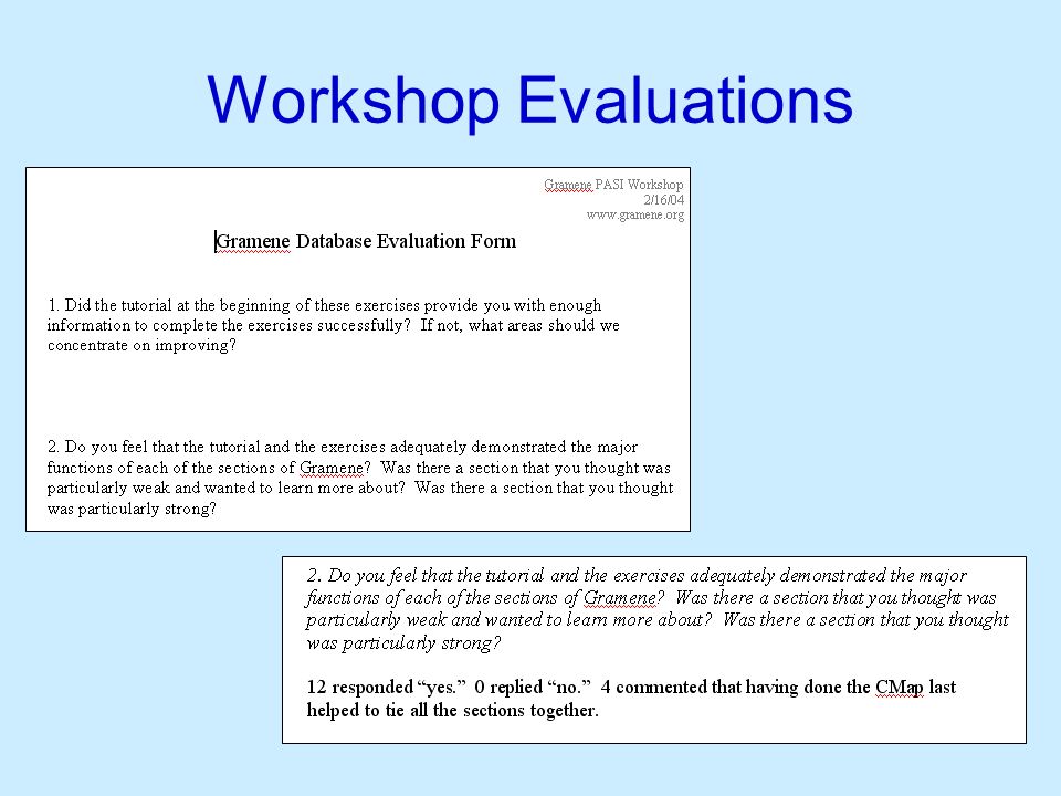 Workshop Evaluations