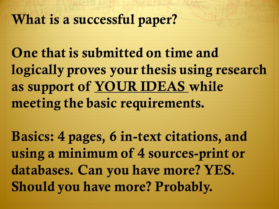 What is a successful paper.