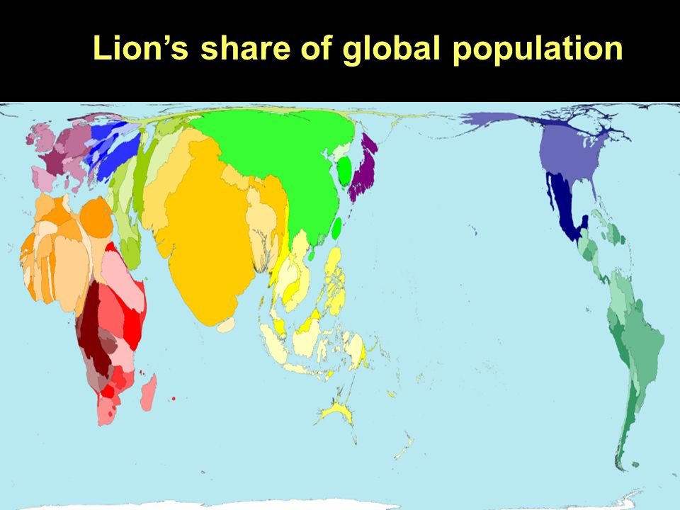 Lion’s share of global population