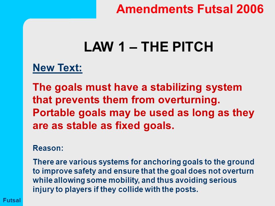 Rules of the Game Summary - U.S. Futsal