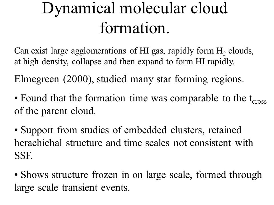 Dynamical molecular cloud formation.