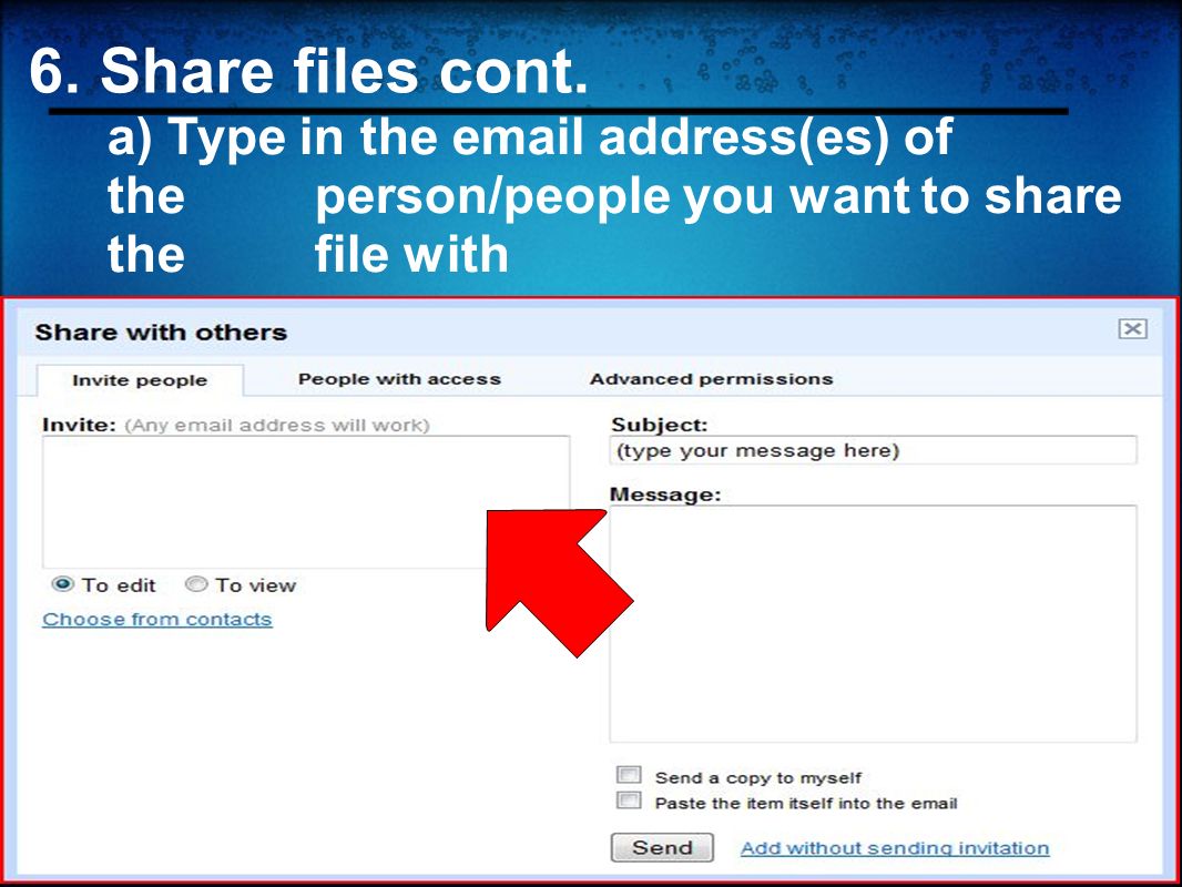 6. Share files cont.