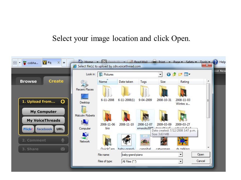 Select your image location and click Open.