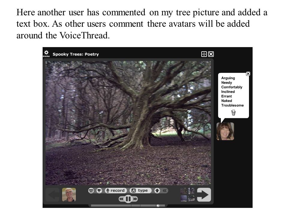 Here another user has commented on my tree picture and added a text box.
