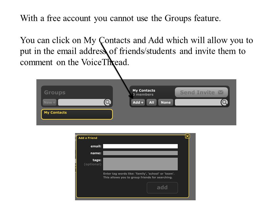 With a free account you cannot use the Groups feature.