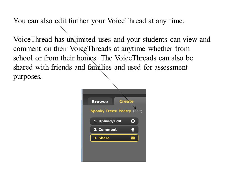 You can also edit further your VoiceThread at any time.