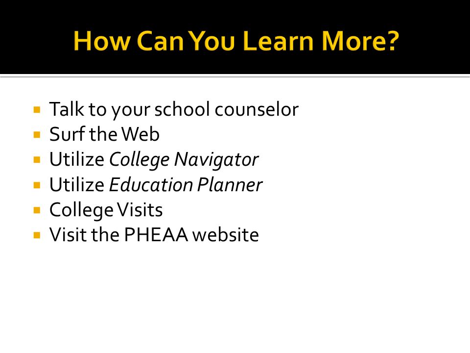 helpful hints to consider during your college search ppt download