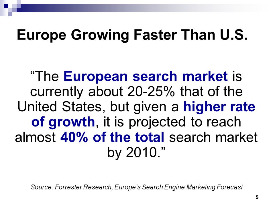 5 Europe Growing Faster Than U.S.