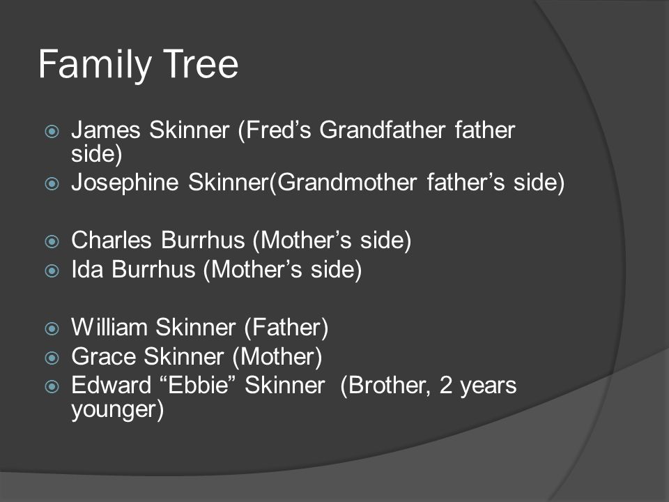 PPt By Dakota Kandler. Family Tree James Skinner (Fred’s Grandfather ...