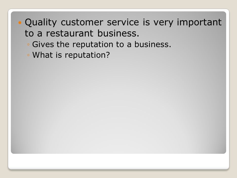 restaurant service quality
