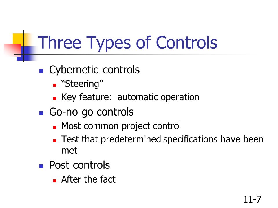 11-1 PROJECT CONTROL Project Control Defined Types of Control Systems Need  for Balance in Control Systems Control of Creative Efforts Changes and  Change. - ppt download